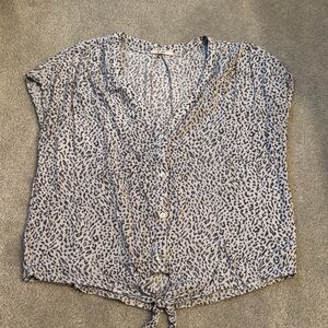 Leopard Print Button-Up Women's Top